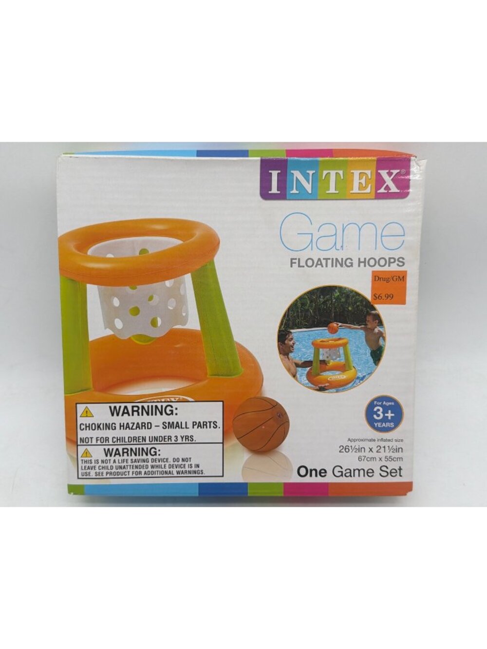 Intex Game Floating Hoops Pool Toy For Ages 3+ One Game Set Inflatable Basketbal
